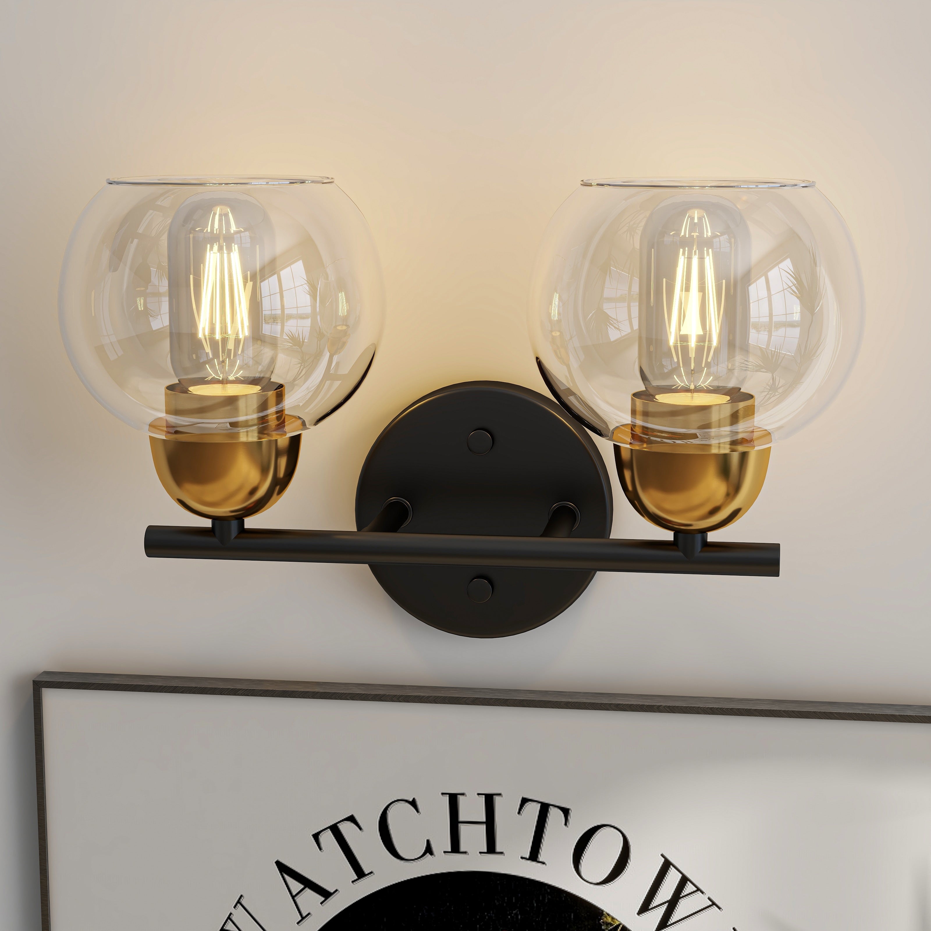Luminaires de salle de bain vintage à 2 lumières