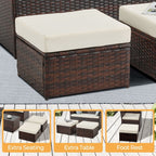 Poufs de patio en osier 2 pièces - Liquidation