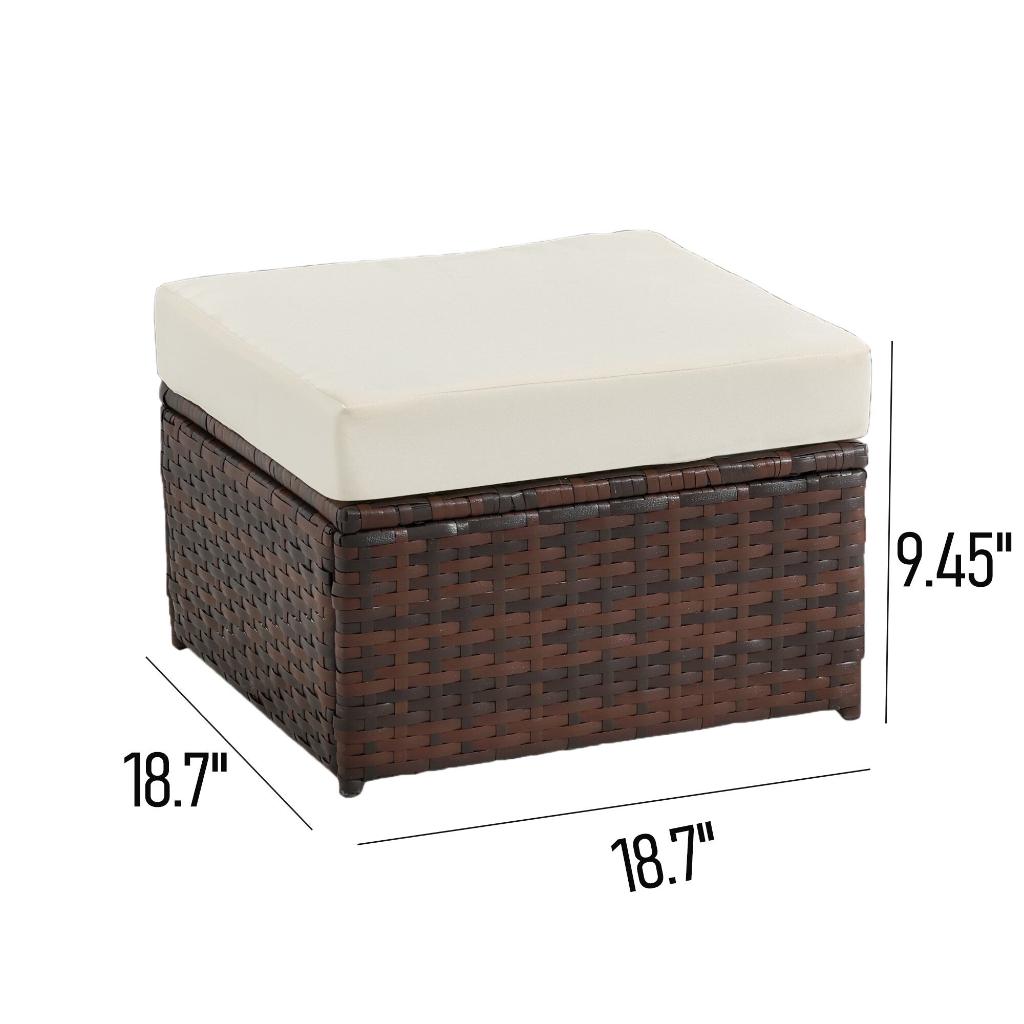 Poufs de patio en osier 2 pièces - Liquidation