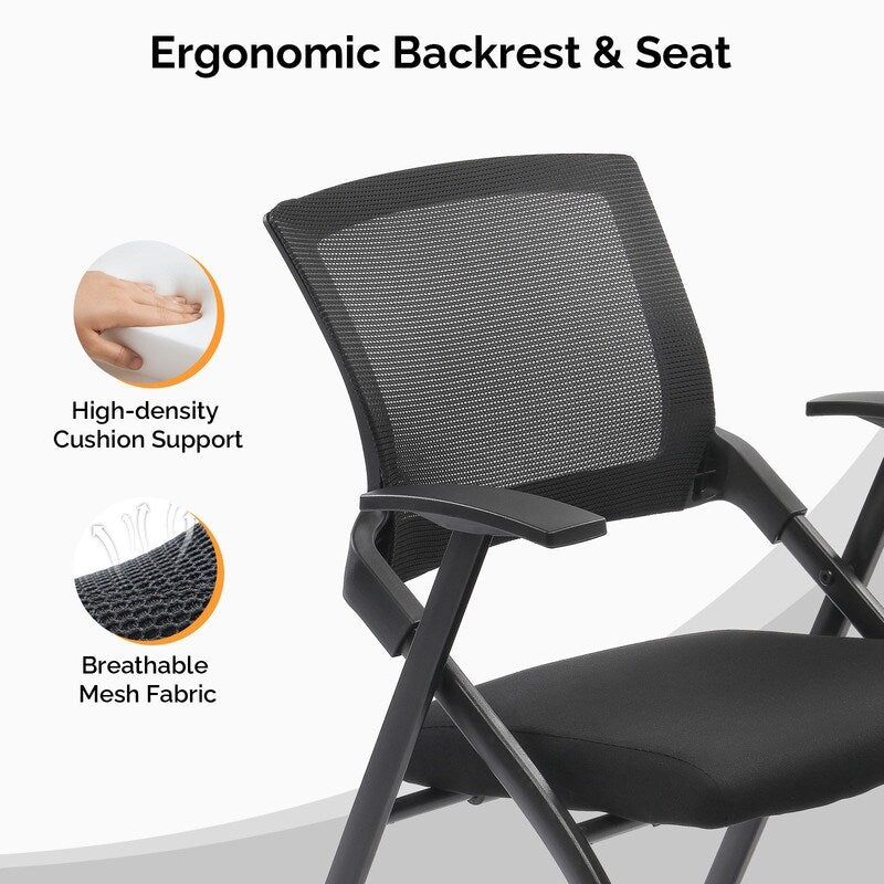 Chaise de conférence empilable à roulettes, chaise de bureau pliante avec dossier rebondissant