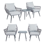 Ensemble de meubles de patio 3 pièces, petit ensemble de bistrot d'extérieur en osier et rotin, chaises de patio, ensemble de conversation avec table en verre