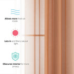 HLC.me Lot de 2 rideaux de fenêtre semi-transparents à œillets pour chambre à coucher et salon
