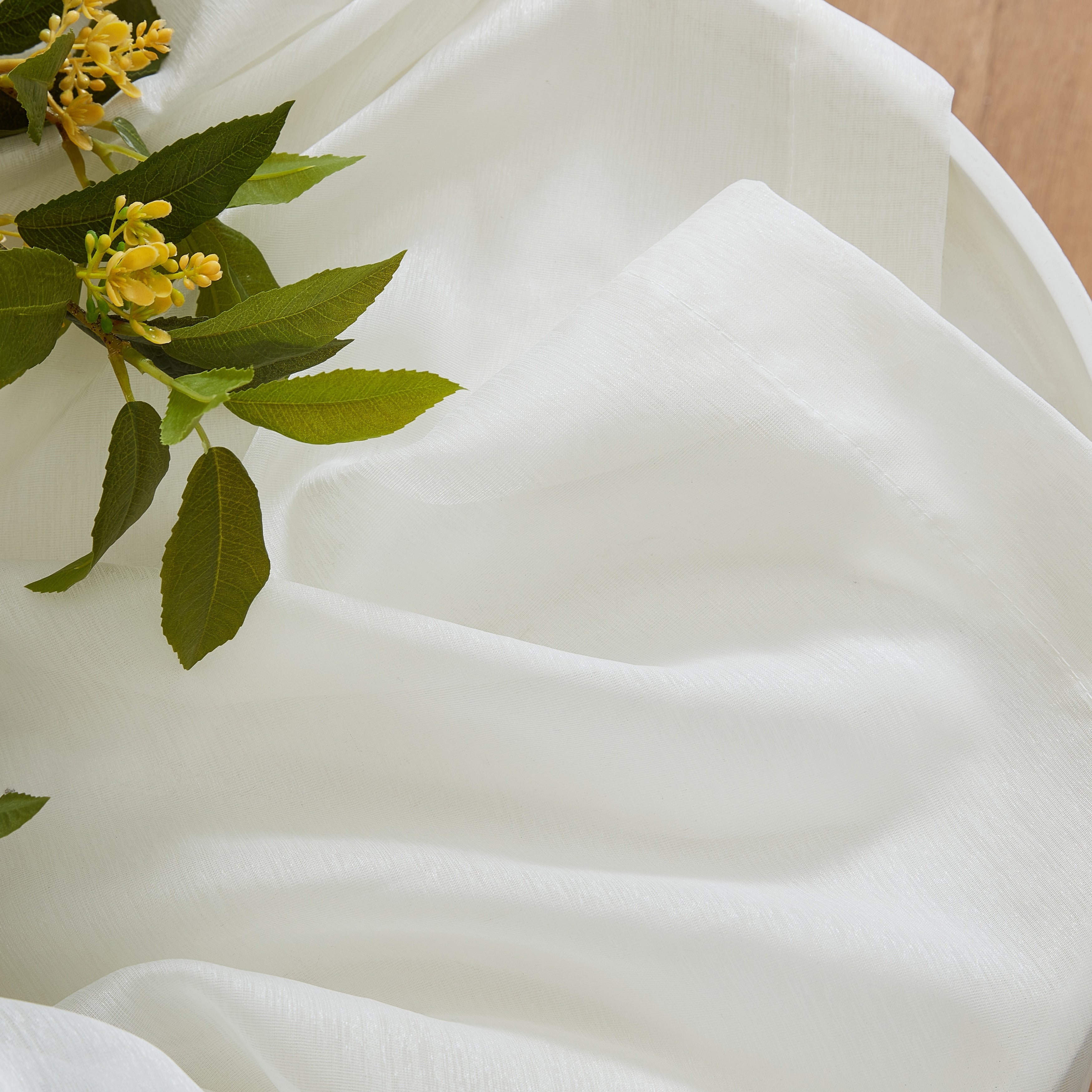 HLC.me Lot de 2 rideaux de fenêtre semi-transparents à œillets pour chambre à coucher et salon