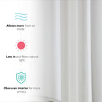 HLC.me Lot de 2 rideaux de fenêtre semi-transparents à œillets pour chambre à coucher et salon