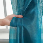 HLC.me Lot de 2 rideaux de fenêtre semi-transparents à œillets pour chambre à coucher et salon