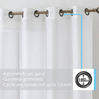 HLC.me Lot de 2 rideaux de fenêtre semi-transparents à œillets pour chambre à coucher et salon