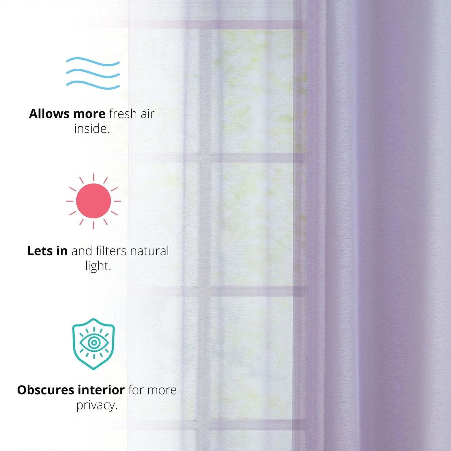 HLC.me Lot de 2 rideaux de fenêtre semi-transparents à œillets pour chambre à coucher et salon