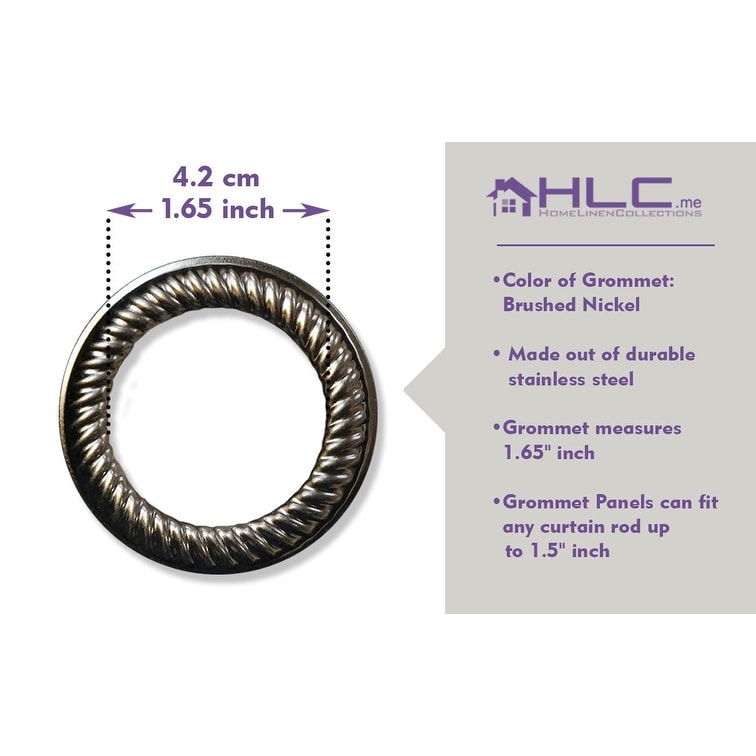 HLC.me Lot de 2 rideaux de fenêtre semi-transparents à œillets pour chambre à coucher et salon