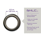 HLC.me Lot de 2 rideaux de fenêtre semi-transparents à œillets pour chambre à coucher et salon