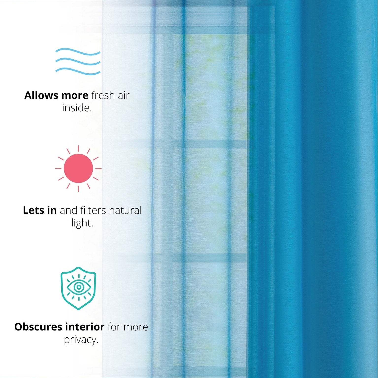 HLC.me Lot de 2 rideaux de fenêtre semi-transparents à œillets pour chambre à coucher et salon