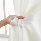 HLC.me Lot de 2 rideaux de fenêtre semi-transparents à œillets pour chambre à coucher et salon