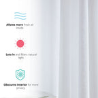 HLC.me Lot de 2 rideaux de fenêtre semi-transparents à œillets pour chambre à coucher et salon
