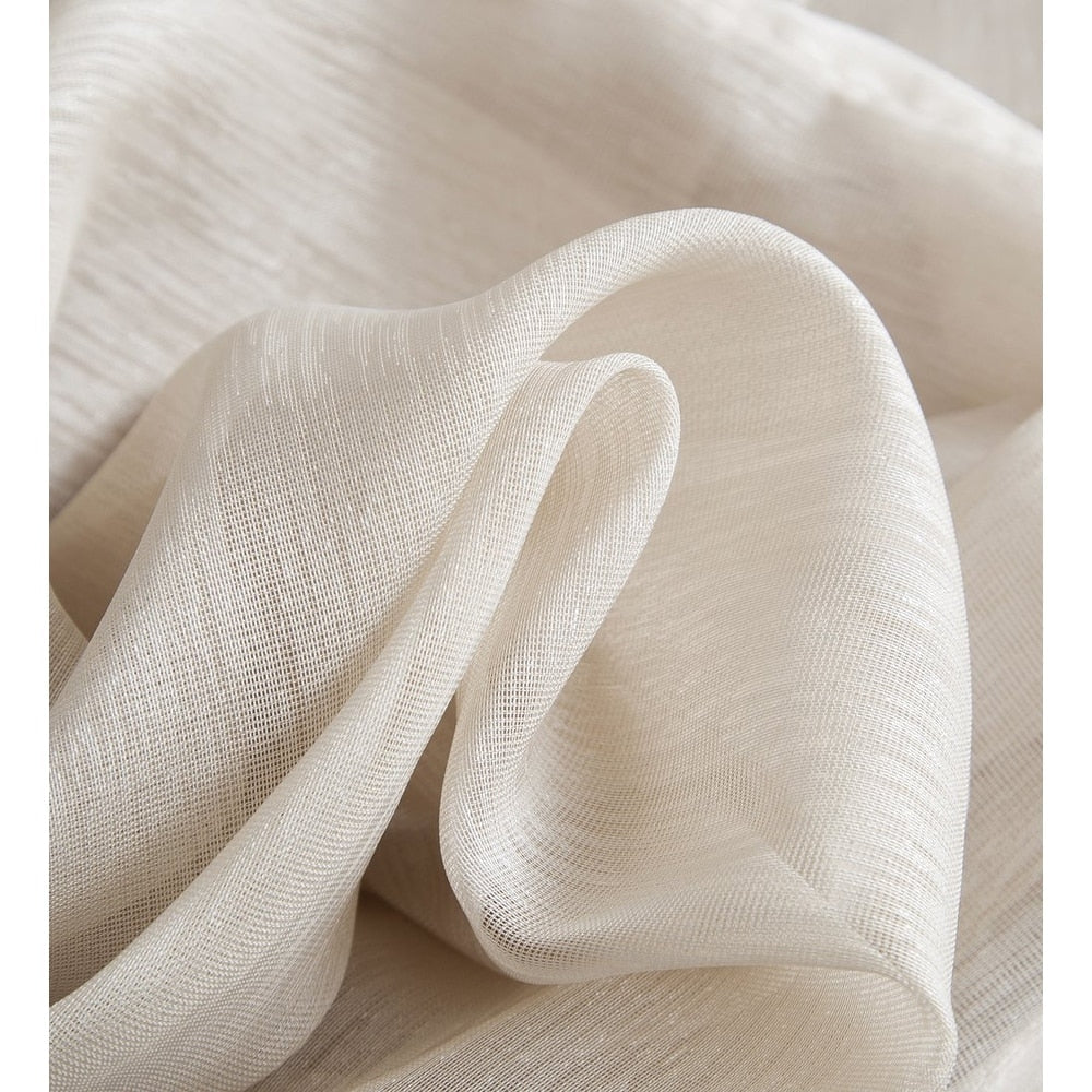 HLC.me Lot de 2 rideaux de fenêtre semi-transparents à œillets pour chambre à coucher et salon