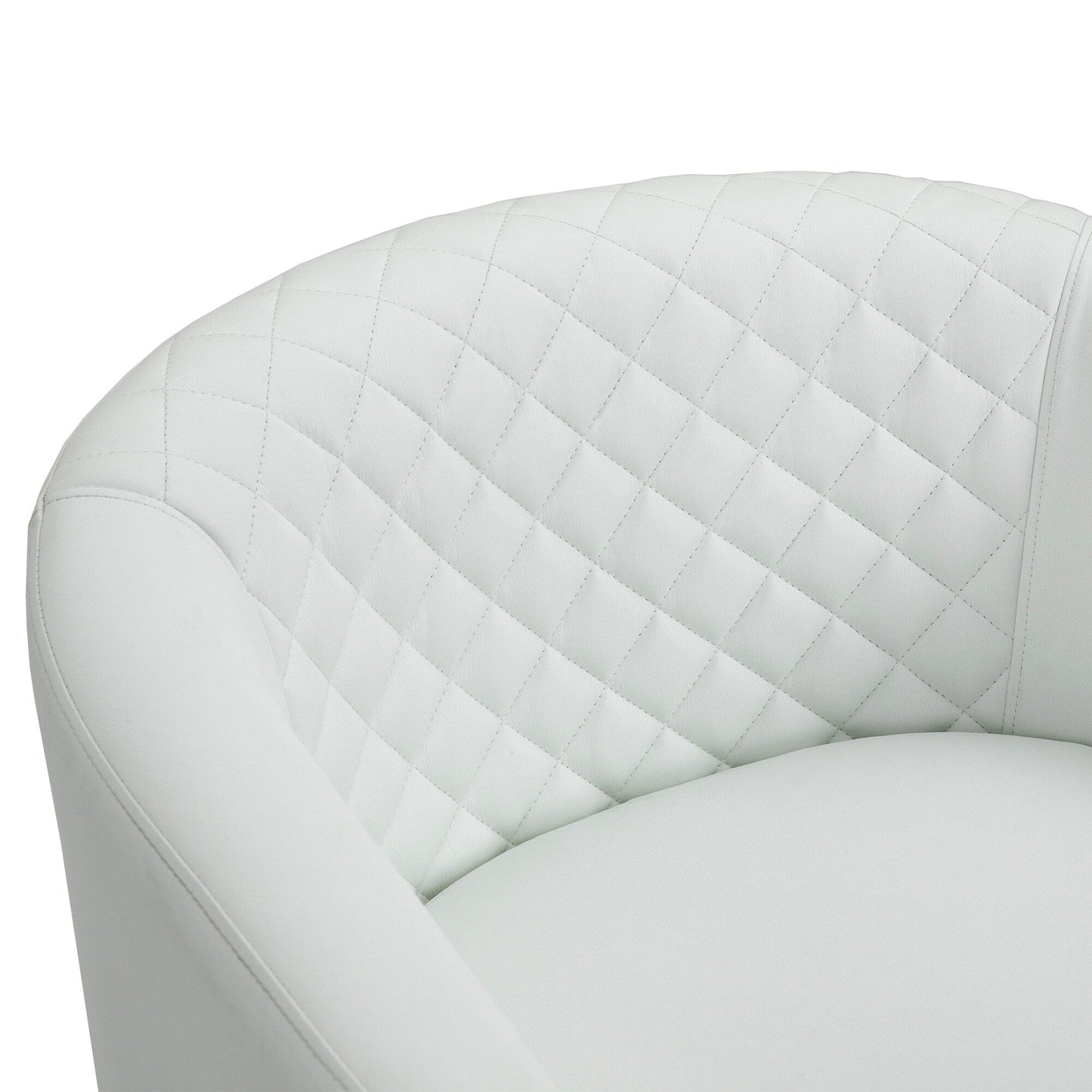 Lot de 2 chaises d'appoint tonneau en cuir vegan de 29 W avec garniture cloutée
