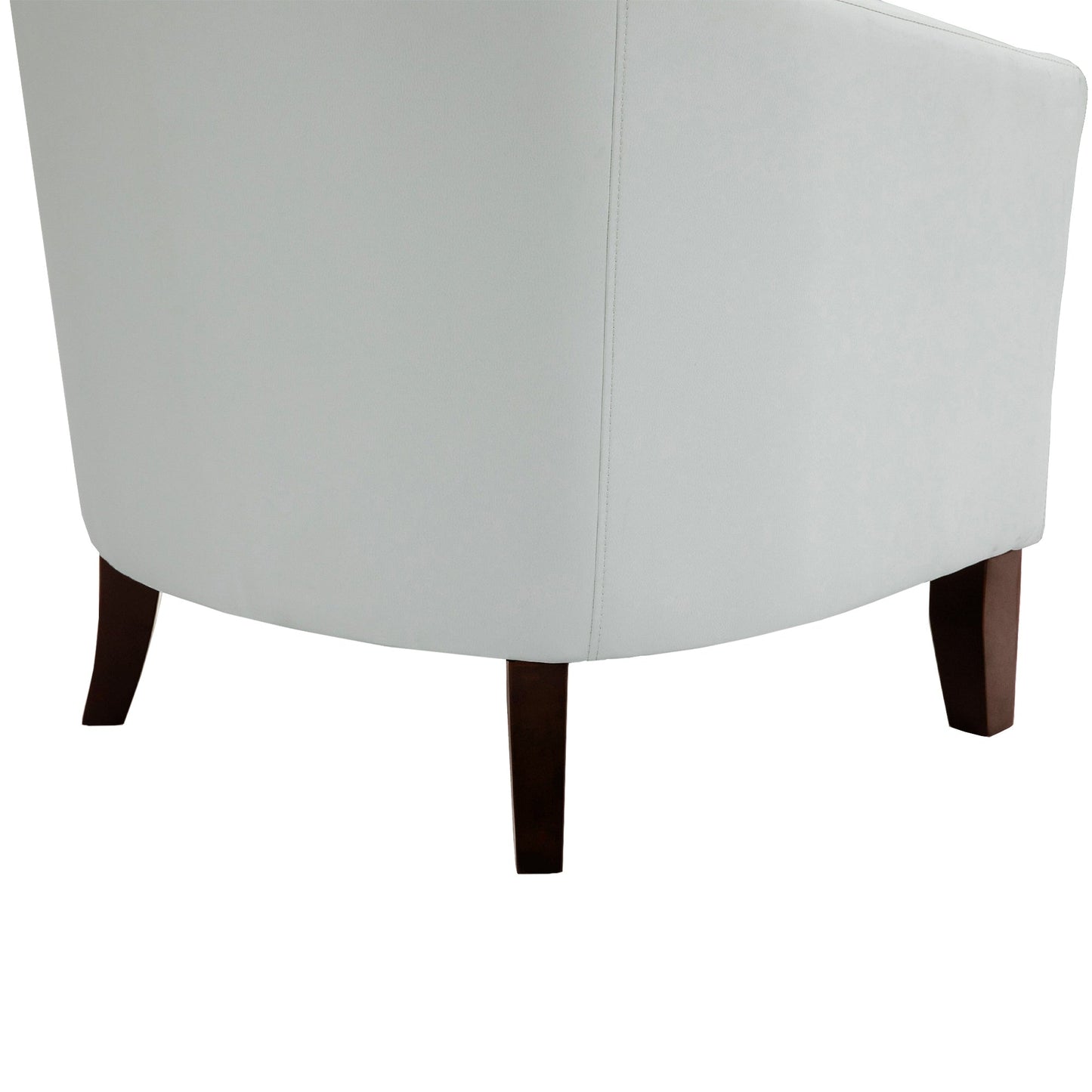 Lot de 2 chaises d'appoint tonneau en cuir vegan de 29 W avec garniture cloutée