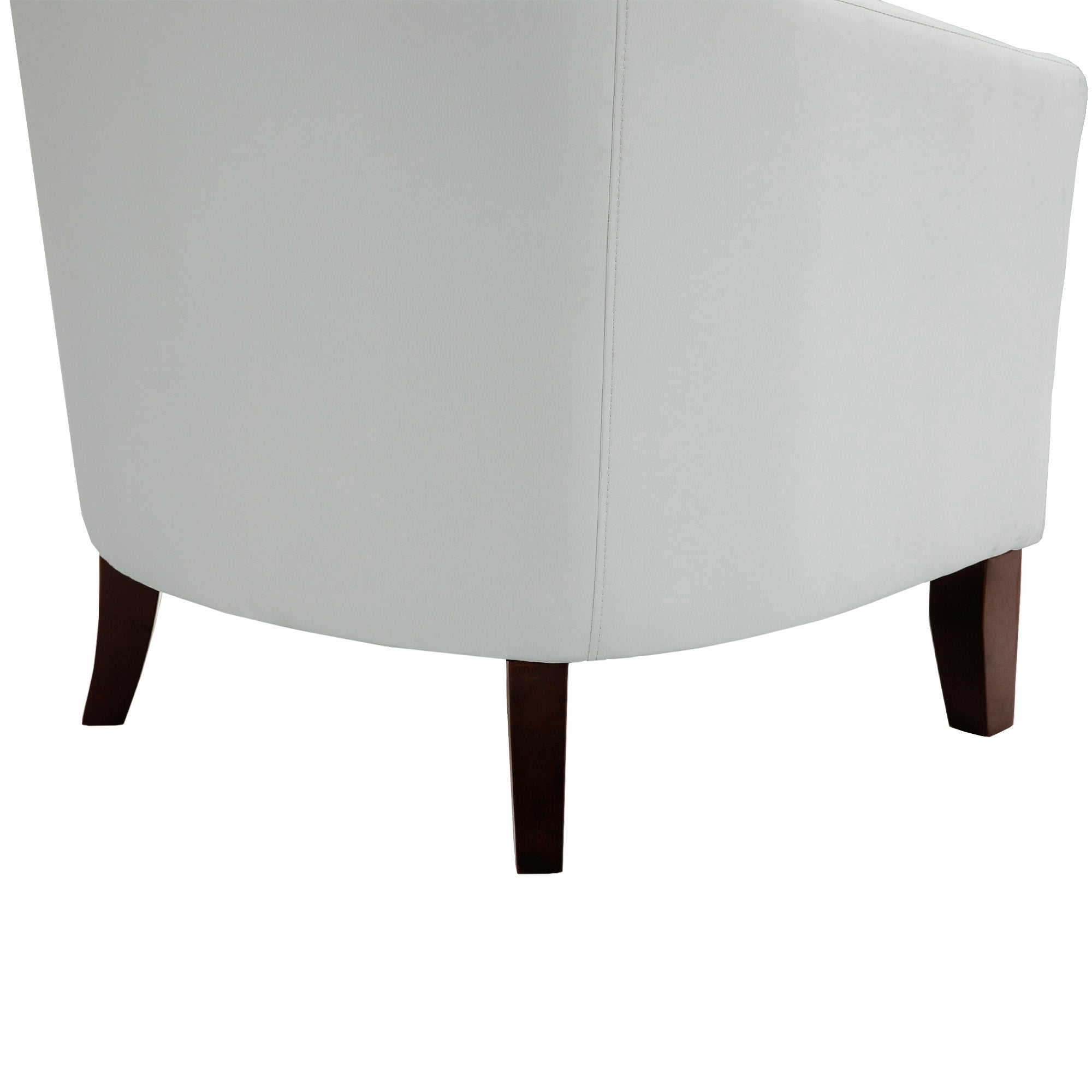 2 Set 29 W Vegan Leather Barrel Accent Chairs with Nailheads Trim