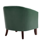 2 Set 29 W Vegan Leather Barrel Accent Chairs with Nailheads Trim