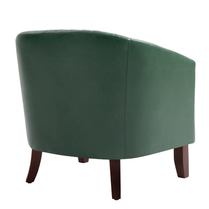 Lot de 2 chaises d'appoint tonneau en cuir vegan de 29 W avec garniture cloutée