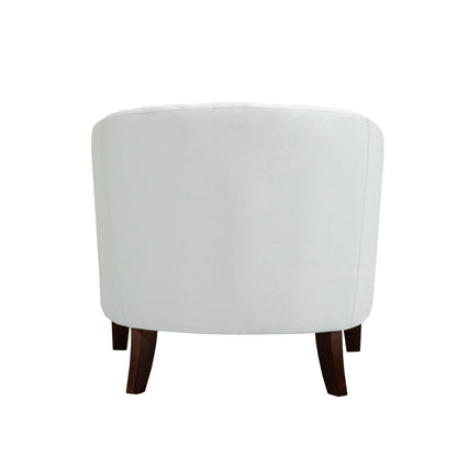 Lot de 2 chaises d'appoint tonneau en cuir vegan de 29 W avec garniture cloutée