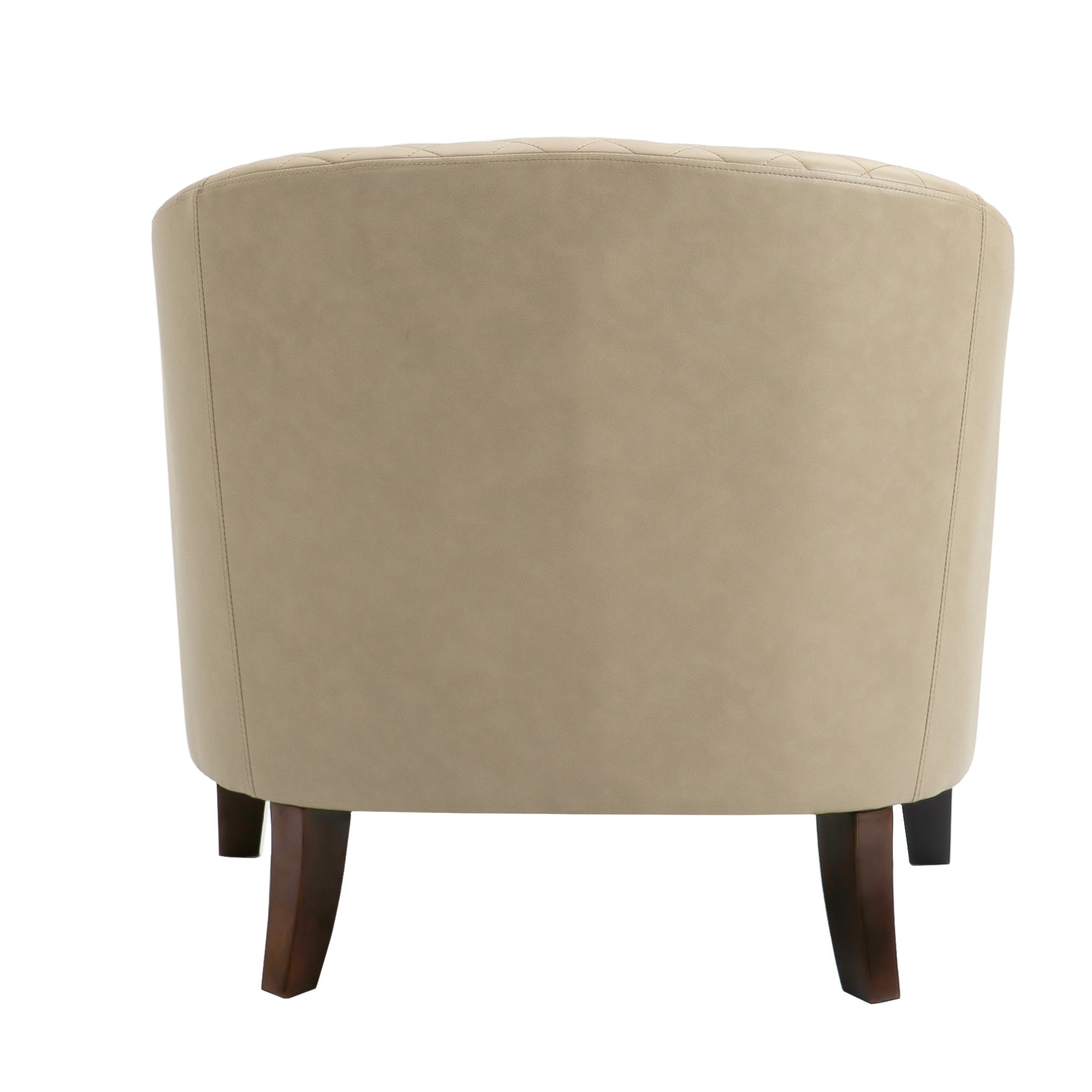2 Set 29 W Vegan Leather Barrel Accent Chairs with Nailheads Trim