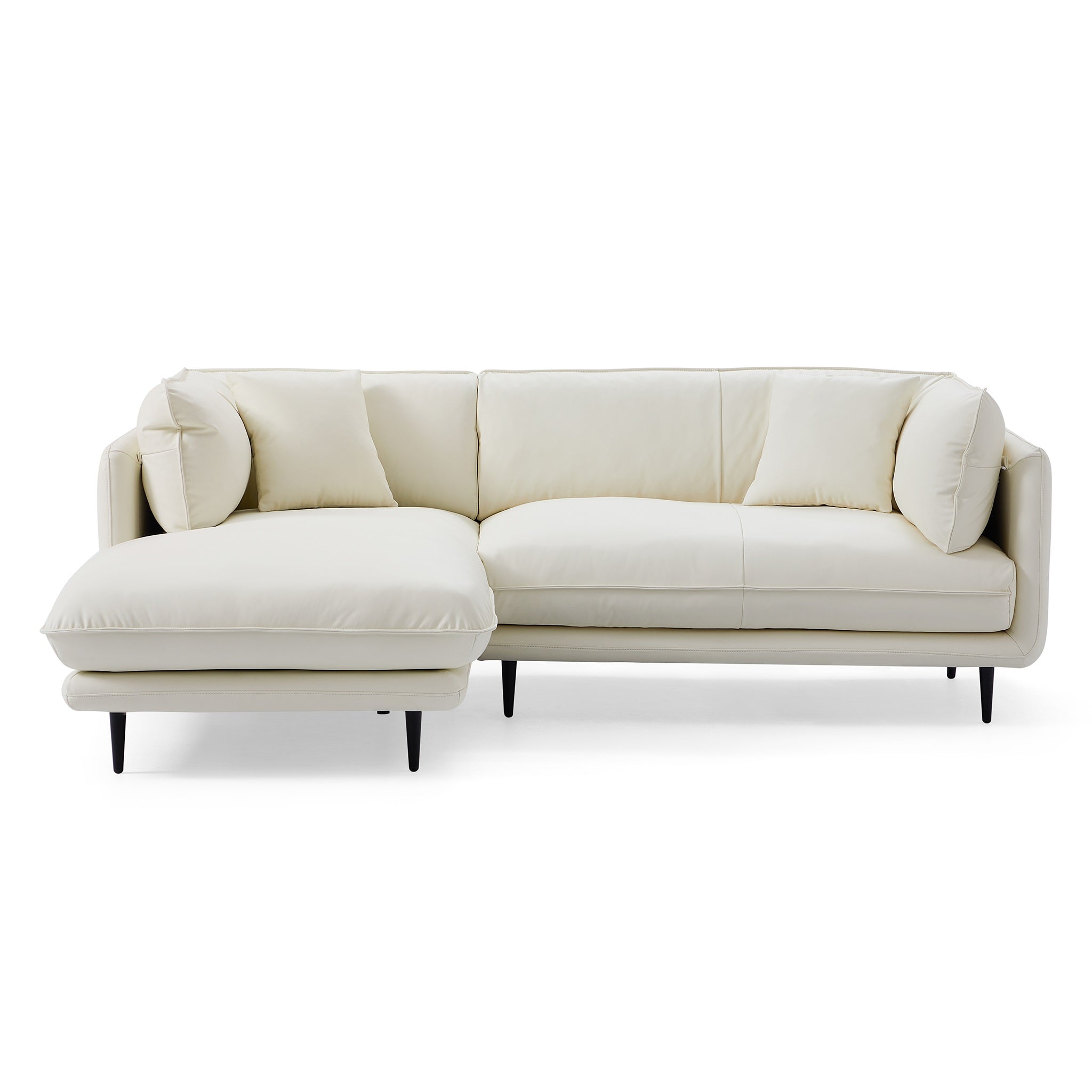 Vanilla White Leather Sectional