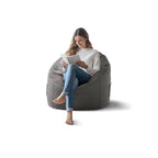 Pouf Litton en cuir gris