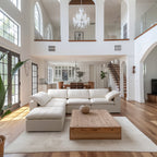 Canapé sectionnel et pouf Tender Wabi-Sabi blanc en forme de L