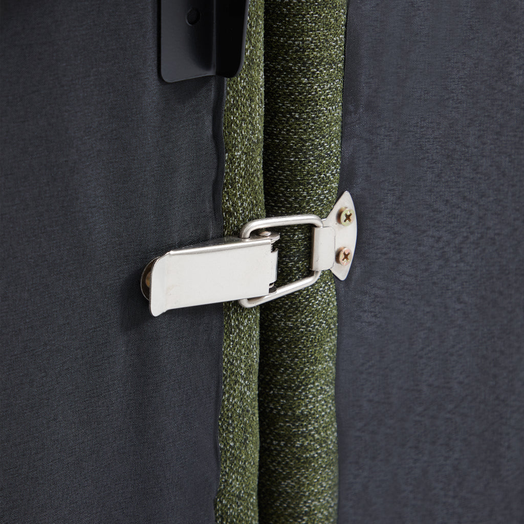 Canapé sectionnel en tissu vert Jungle en forme de L avec méridienne