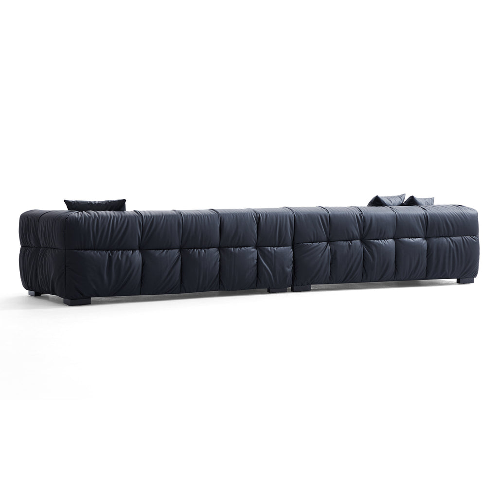 Boba Black Leathaire Sofa