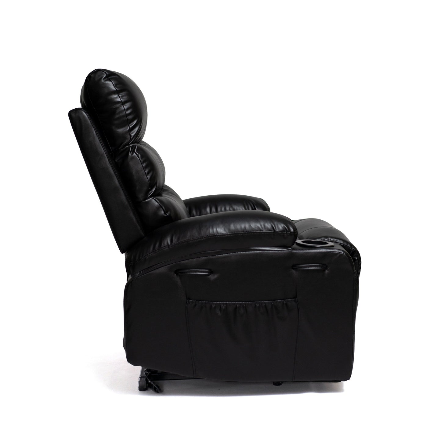 Fauteuil inclinable électrique de grande taille 21 W, massage par vibrations à 8 points et chauffage lombaire, télécommande, poches latérales, porte-gobelets