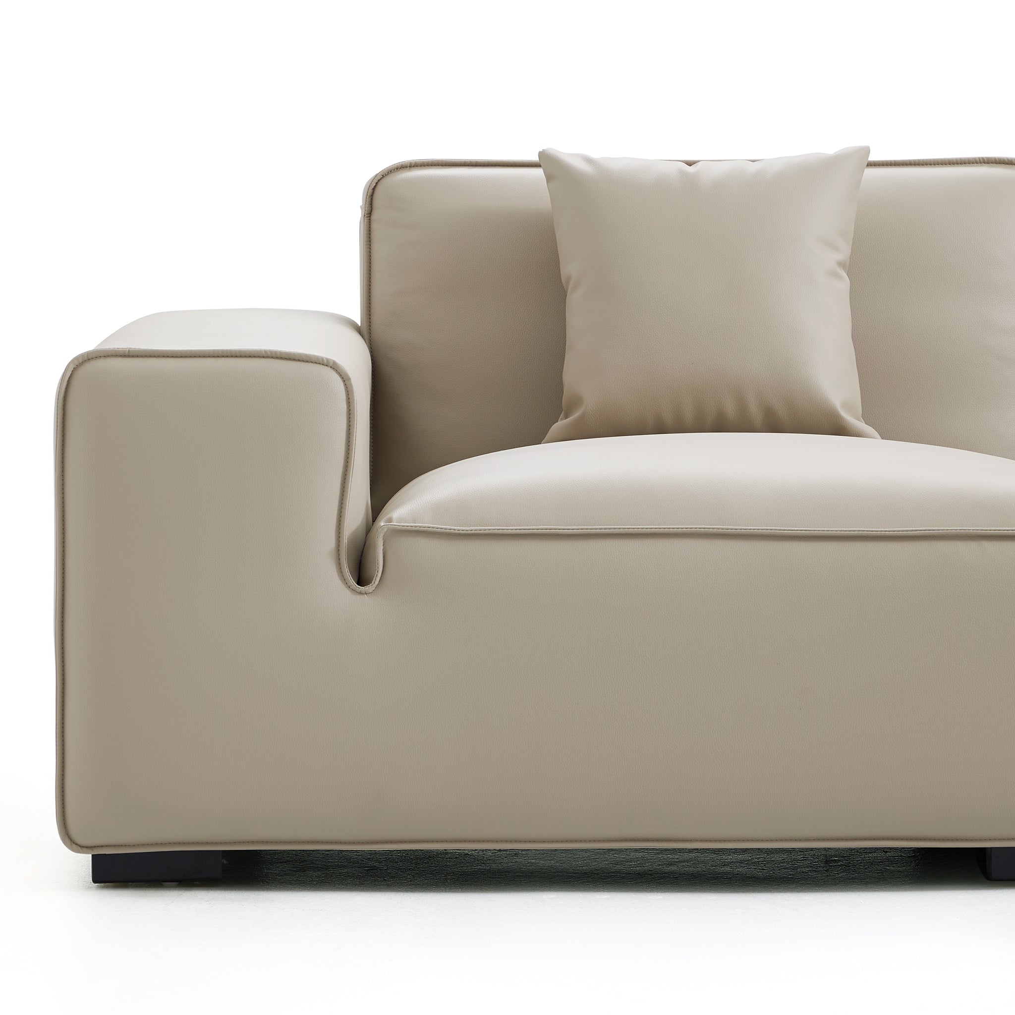 Domus Modular Black Leather Armchair