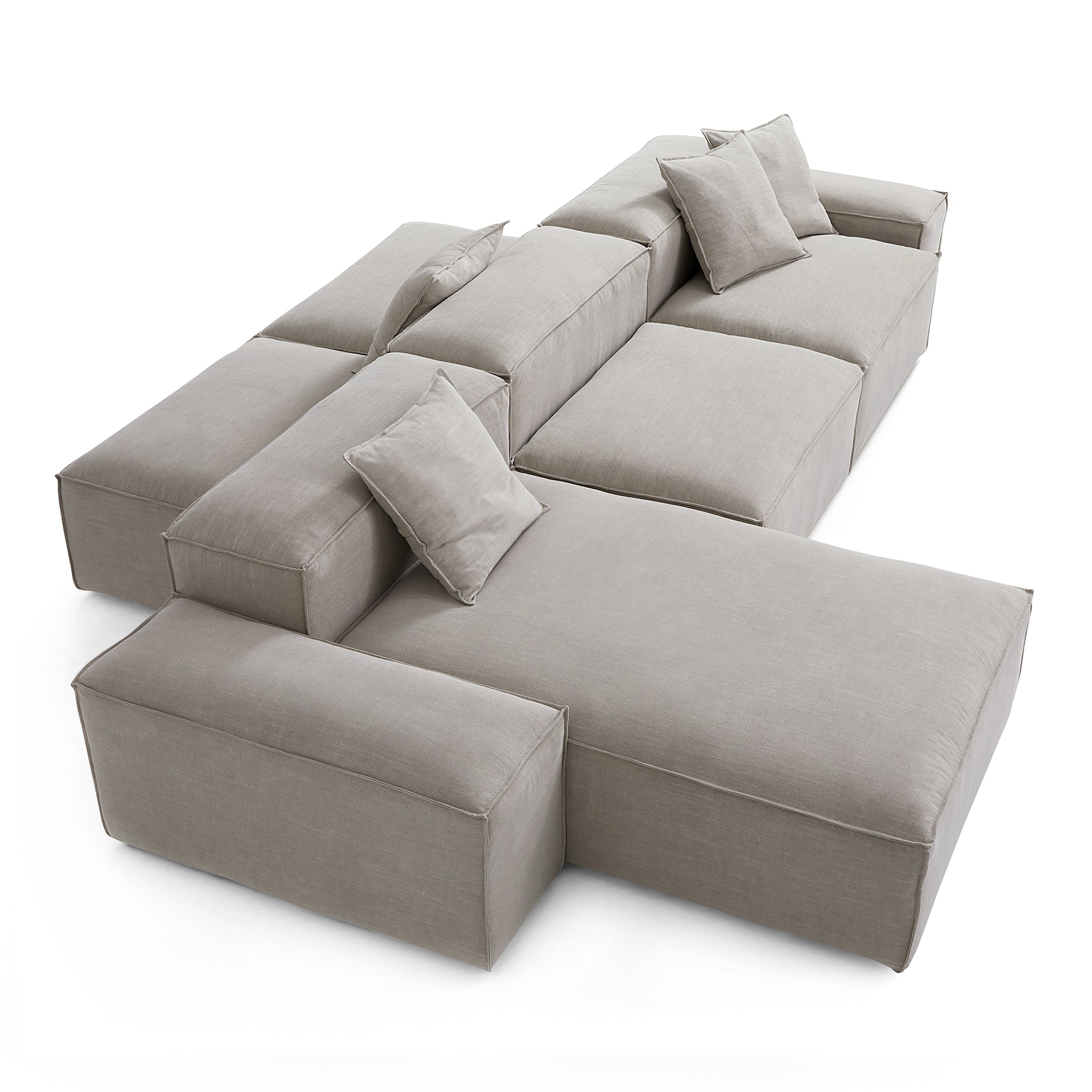 Freedom Modular Beige Double-Sided Sectional Sofa