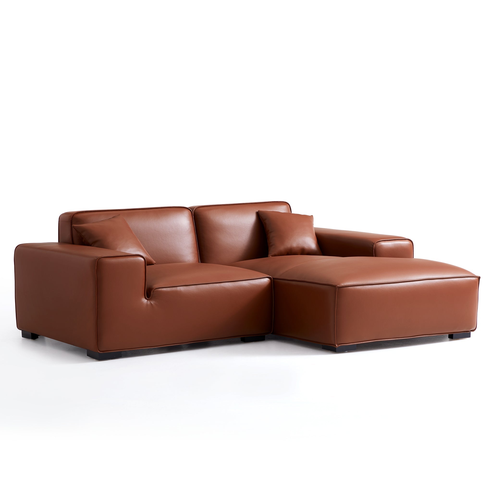 Domus Modular Brown Leather Sectional