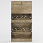 Meuble à chaussures 22,4 avec 3 tiroirs rabattables, bois/gris, par Kerrogee