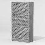 Meuble à chaussures 22,4 avec 3 tiroirs rabattables, bois/gris, par Kerrogee