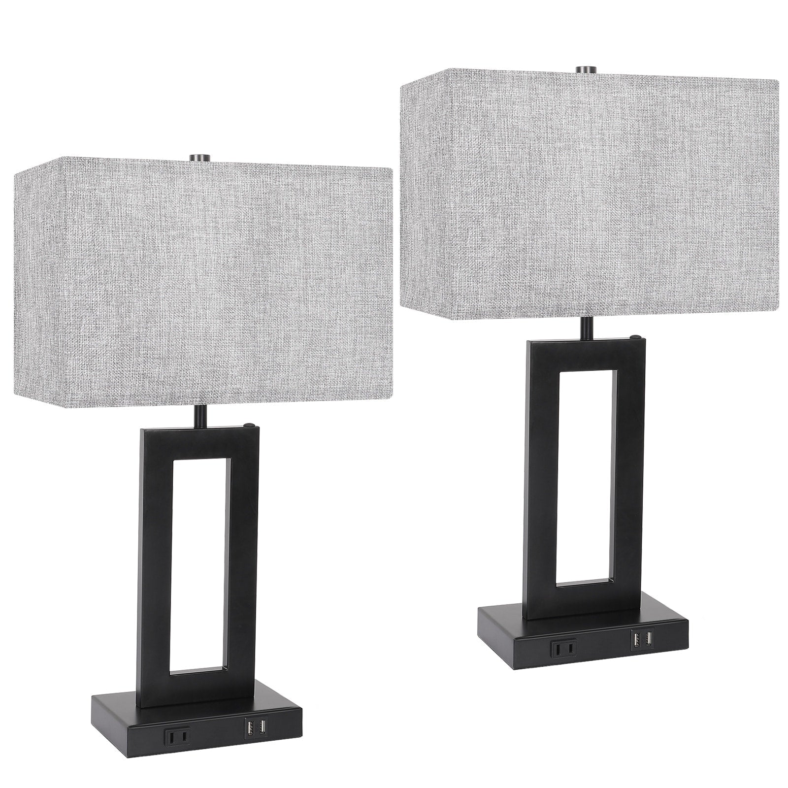 Ensemble de 22 lampes de table USB grises à commande tactile