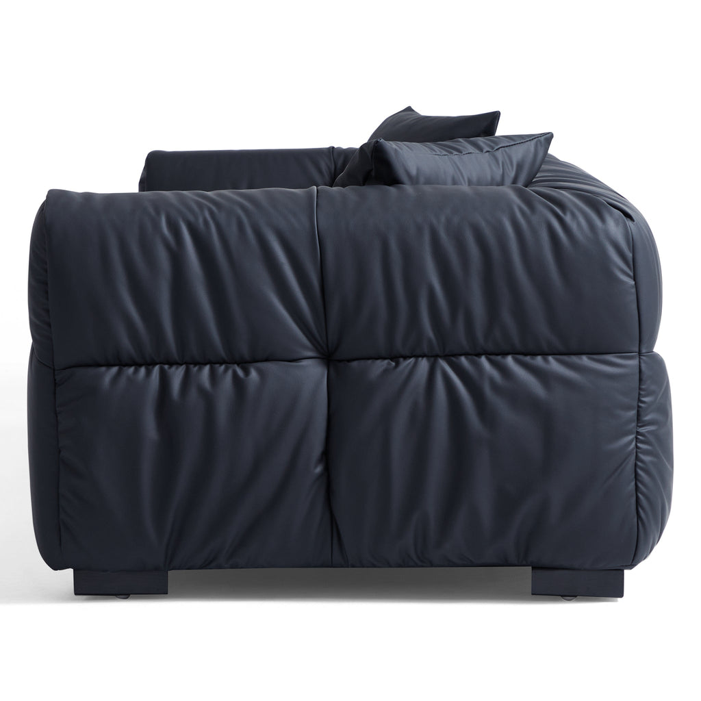 Boba Black Leathaire Sofa