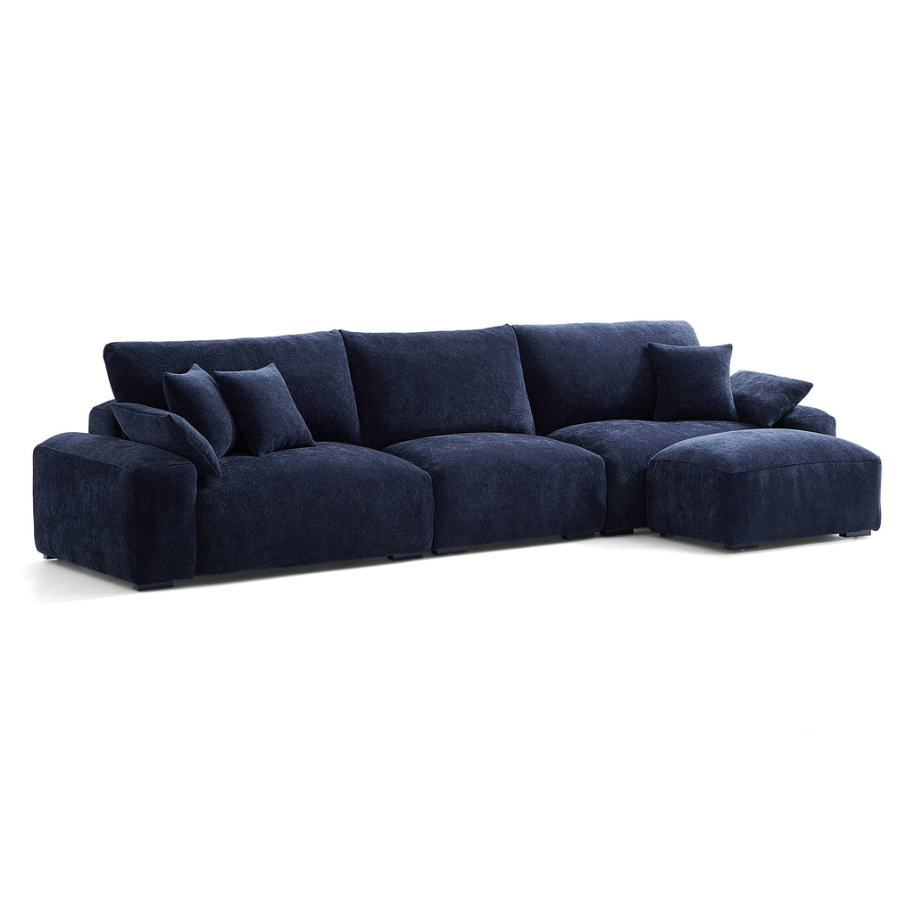 Le canapé et le pouf bleu marine Empress