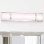Barre lumineuse LED moderne/contemporaine en nickel brossé pour meuble-lavabo - 24 W