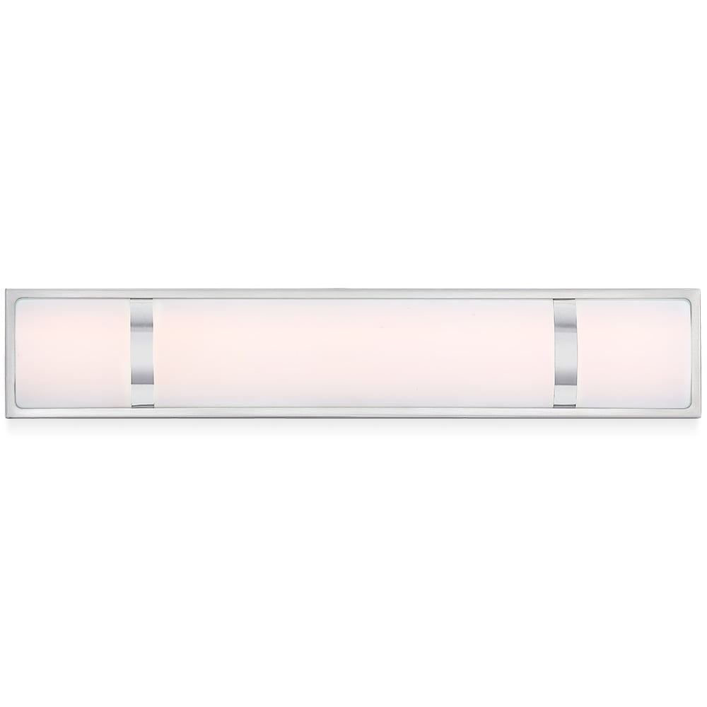 Barre lumineuse LED moderne/contemporaine en nickel brossé pour meuble-lavabo - 24 W