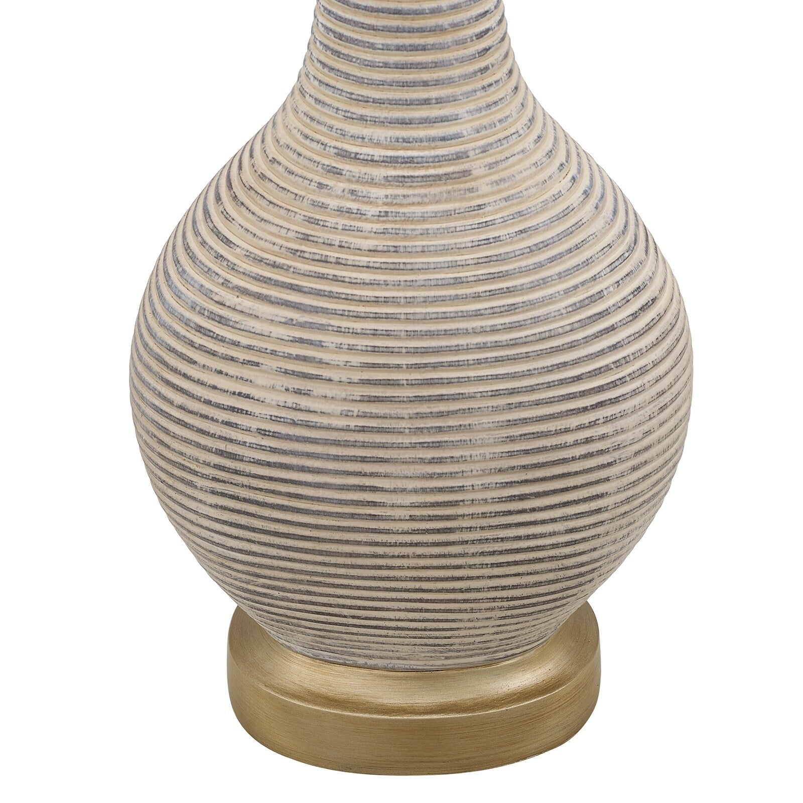 Lampe de table de style campagnard beige délavé/doré de 24,5 pouces avec abat-jour en lin blanc (lot de 2) - 24,5 H