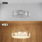 Lustre de ferme 24,8 po à 8 lumières, lustre en cristal, lustre tambour pour salle à manger, salon, chambre à coucher, cuisine