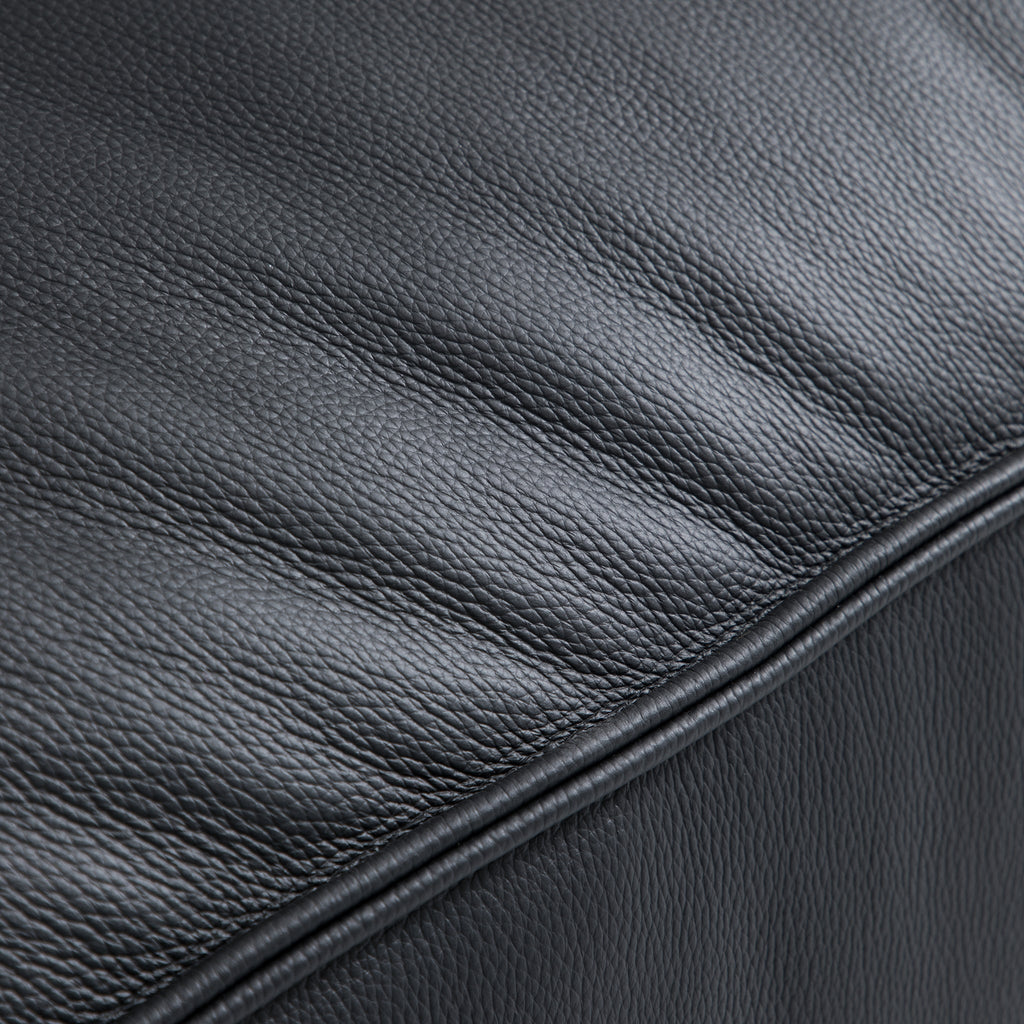 Ensemble de canapés sectionnels de luxe minimalistes en cuir noir