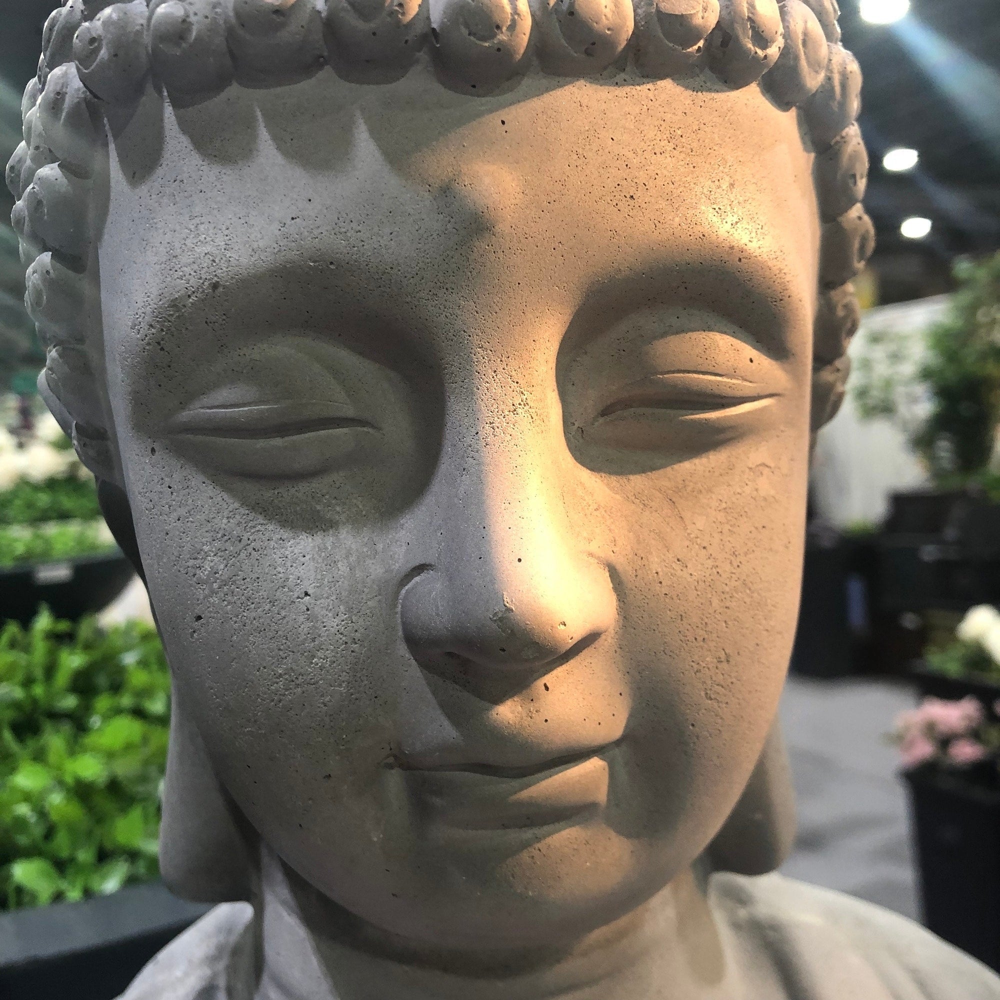 Statue de Bouddha méditant en béton léger de 65 cm