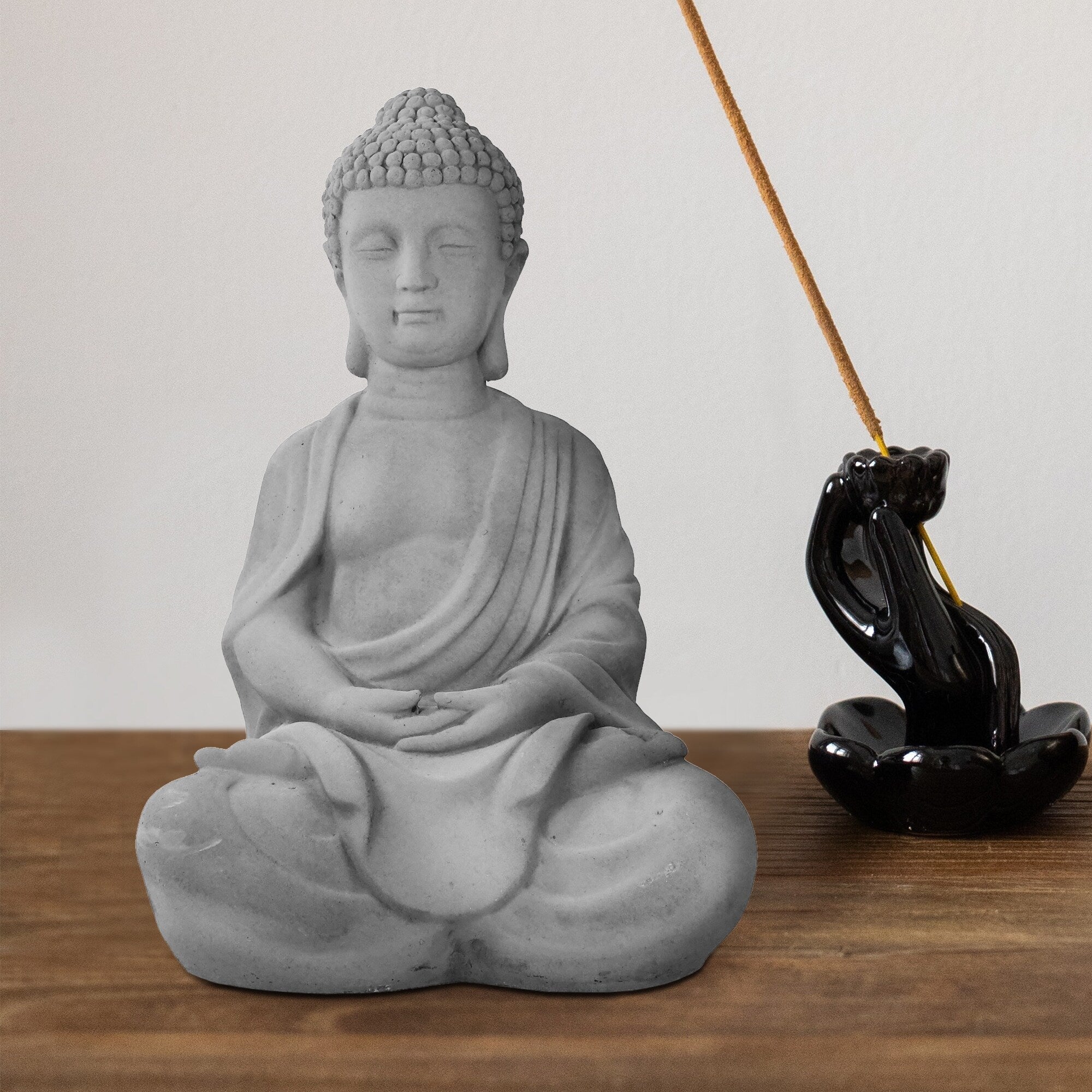 Statue de Bouddha méditant en béton léger de 65 cm