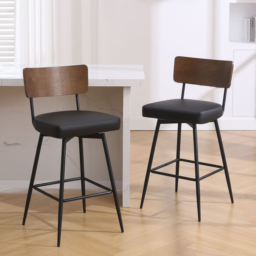 Lot de 2/3/4 tabourets de bar/comptoir pivotants rembourrés en similicuir