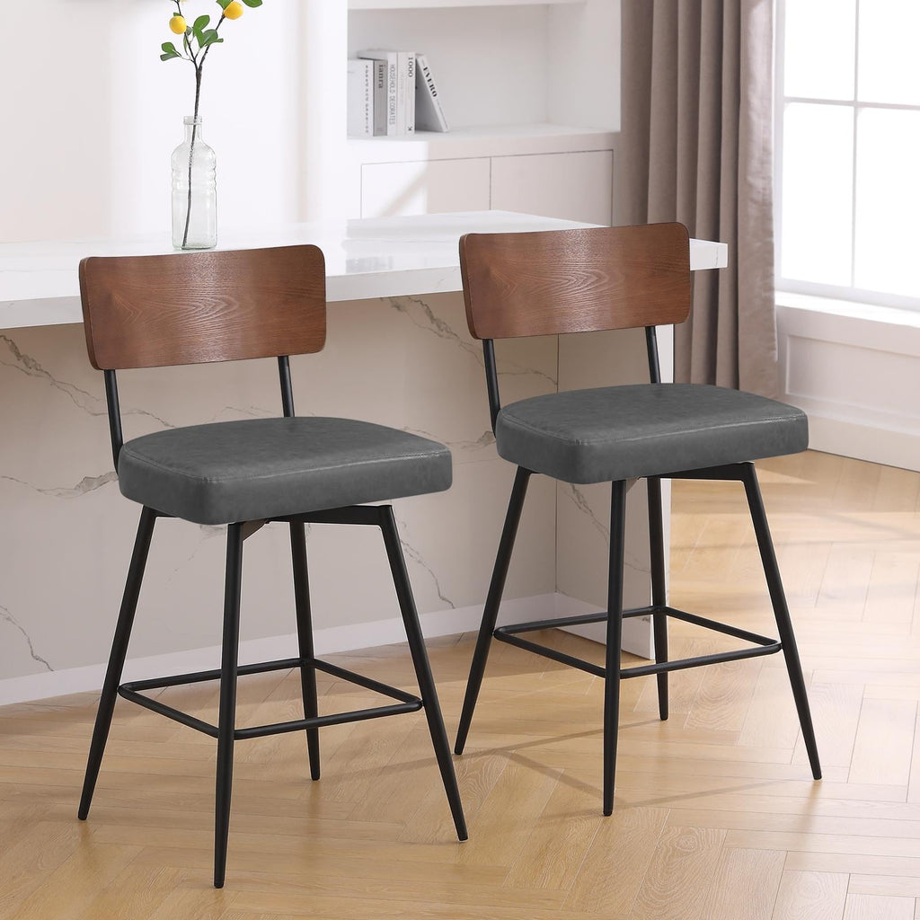 Lot de 2/3/4 tabourets de bar/comptoir pivotants rembourrés en similicuir