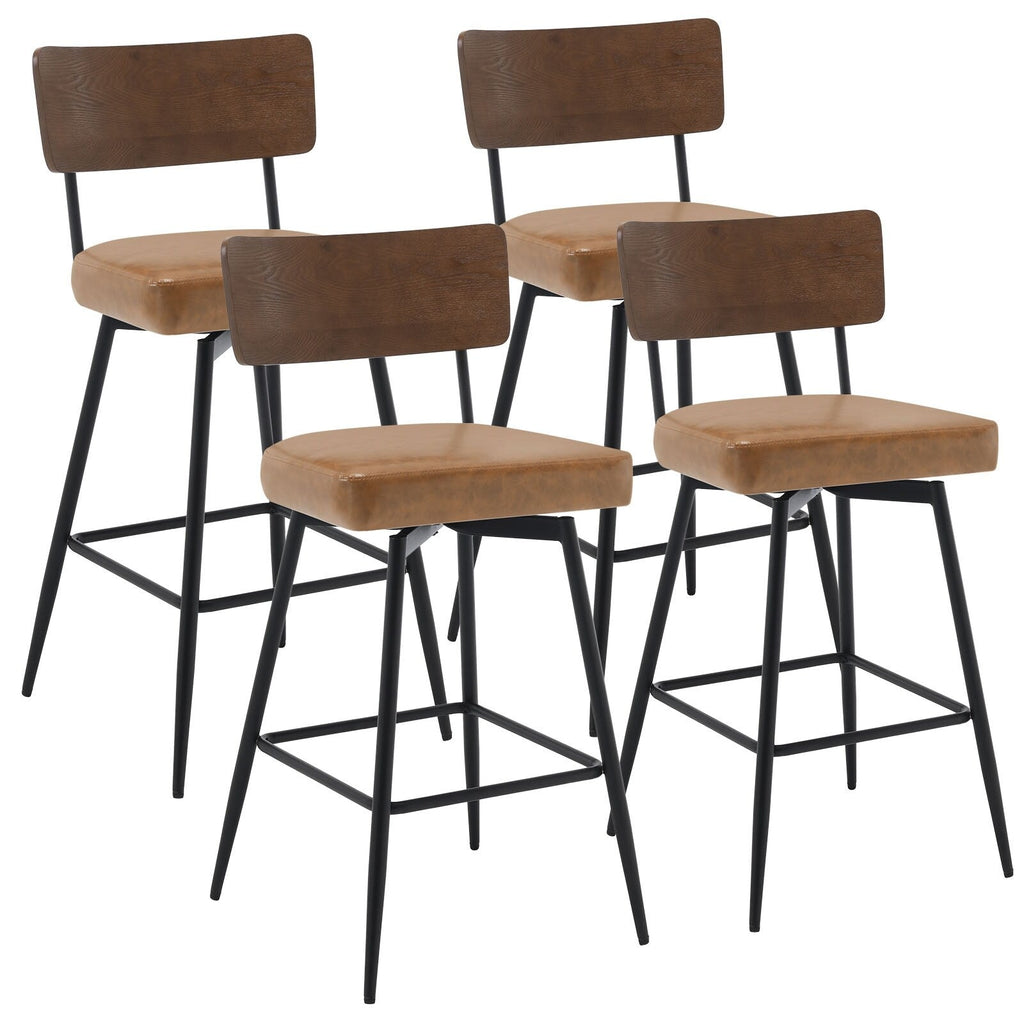 Lot de 2/3/4 tabourets de bar/comptoir pivotants rembourrés en similicuir