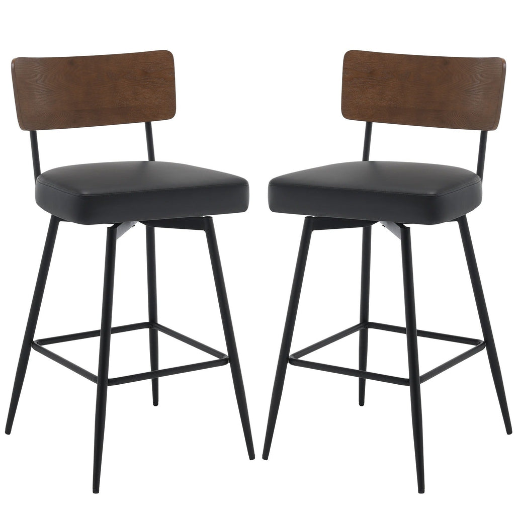 Lot de 2/3/4 tabourets de bar/comptoir pivotants rembourrés en similicuir