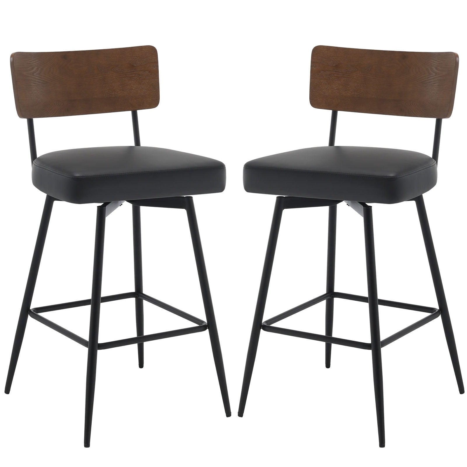 Lot de 2/3/4 tabourets de bar/comptoir pivotants rembourrés en similicuir